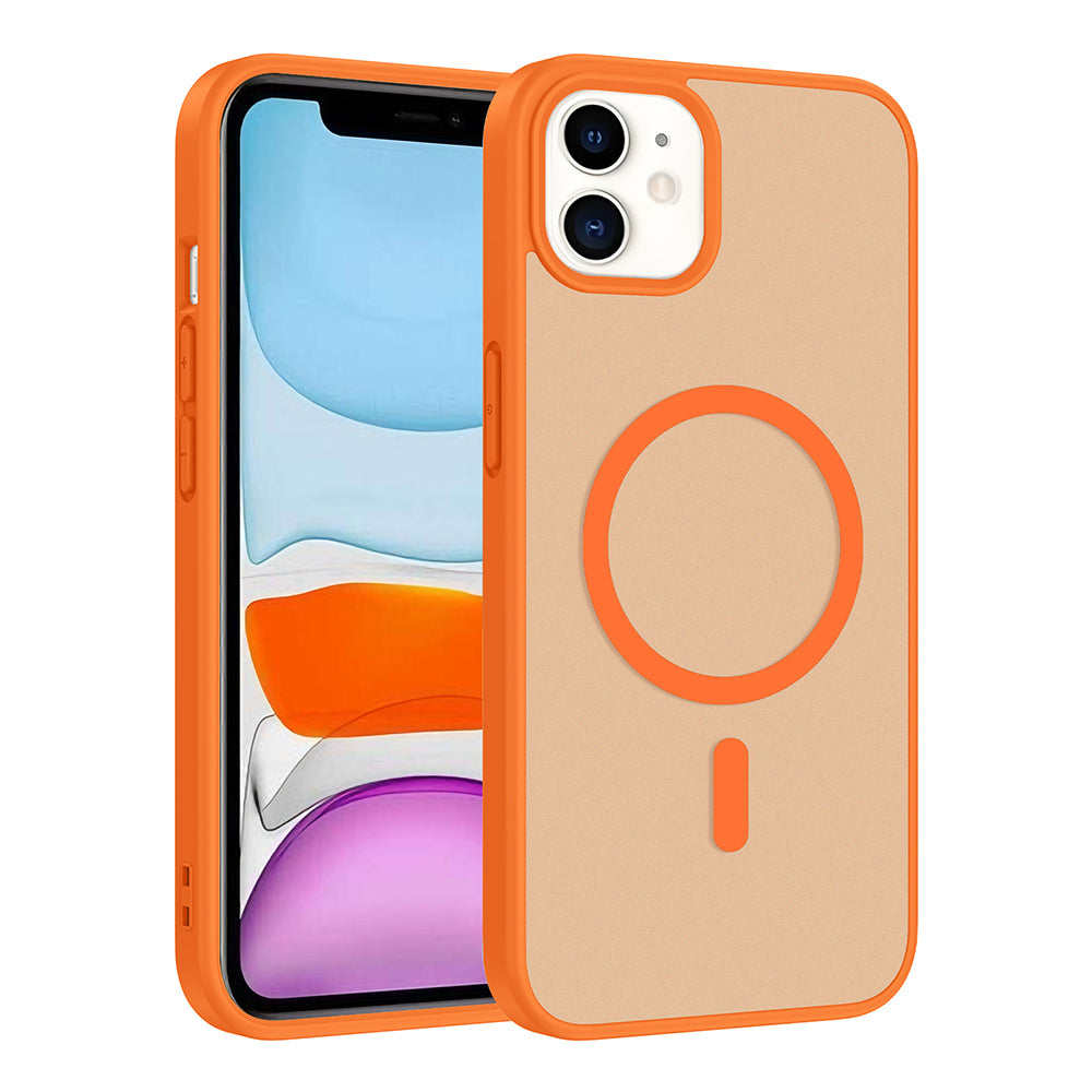 Apple iPhone 11 Kılıf M-safe Şarj Özellikli Babet Kapak Turuncu