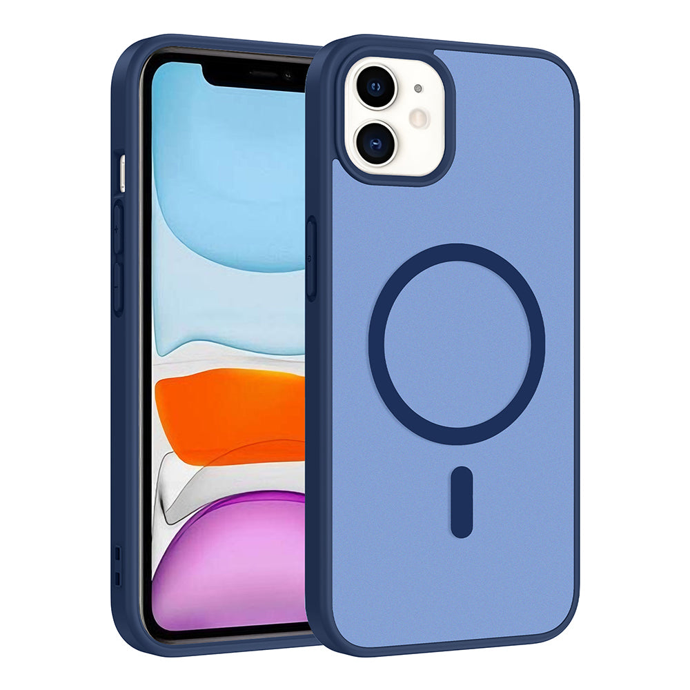 Apple iPhone 11 Kılıf M-safe Şarj Özellikli Babet Kapak Mavi