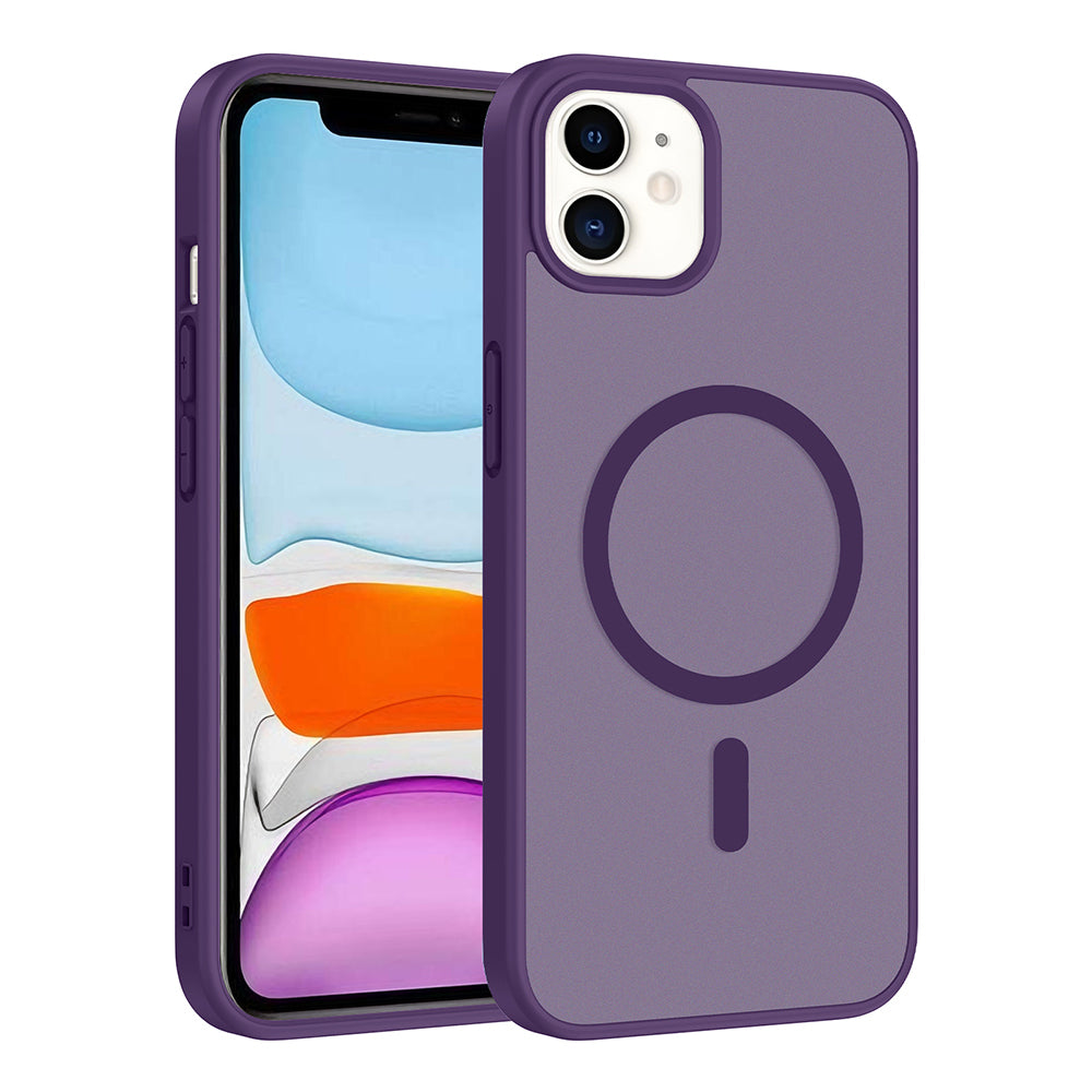 Apple iPhone 11 Kılıf M-safe Şarj Özellikli Babet Kapak Derin Mor