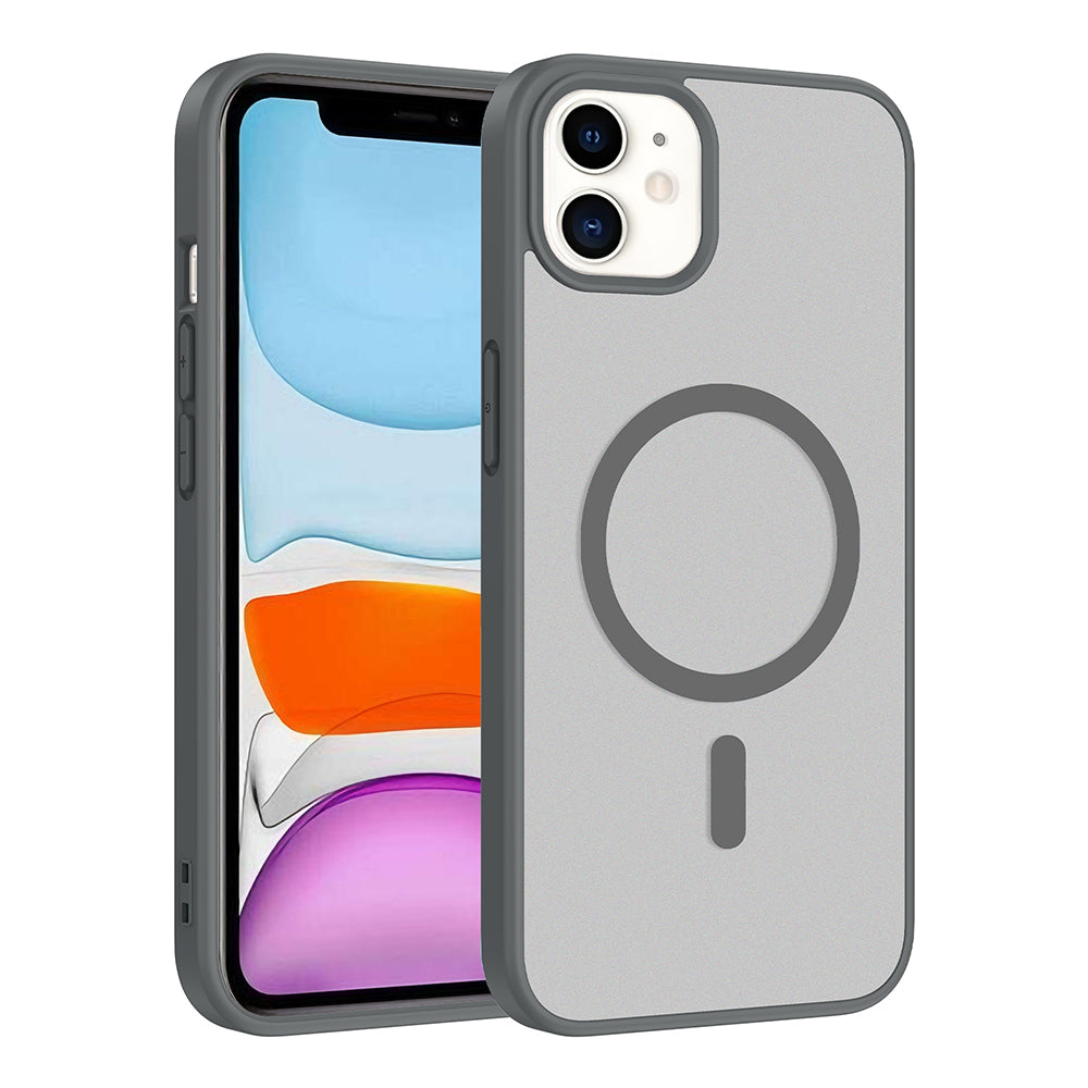 Apple iPhone 11 Kılıf M-safe Şarj Özellikli Babet Kapak Gri