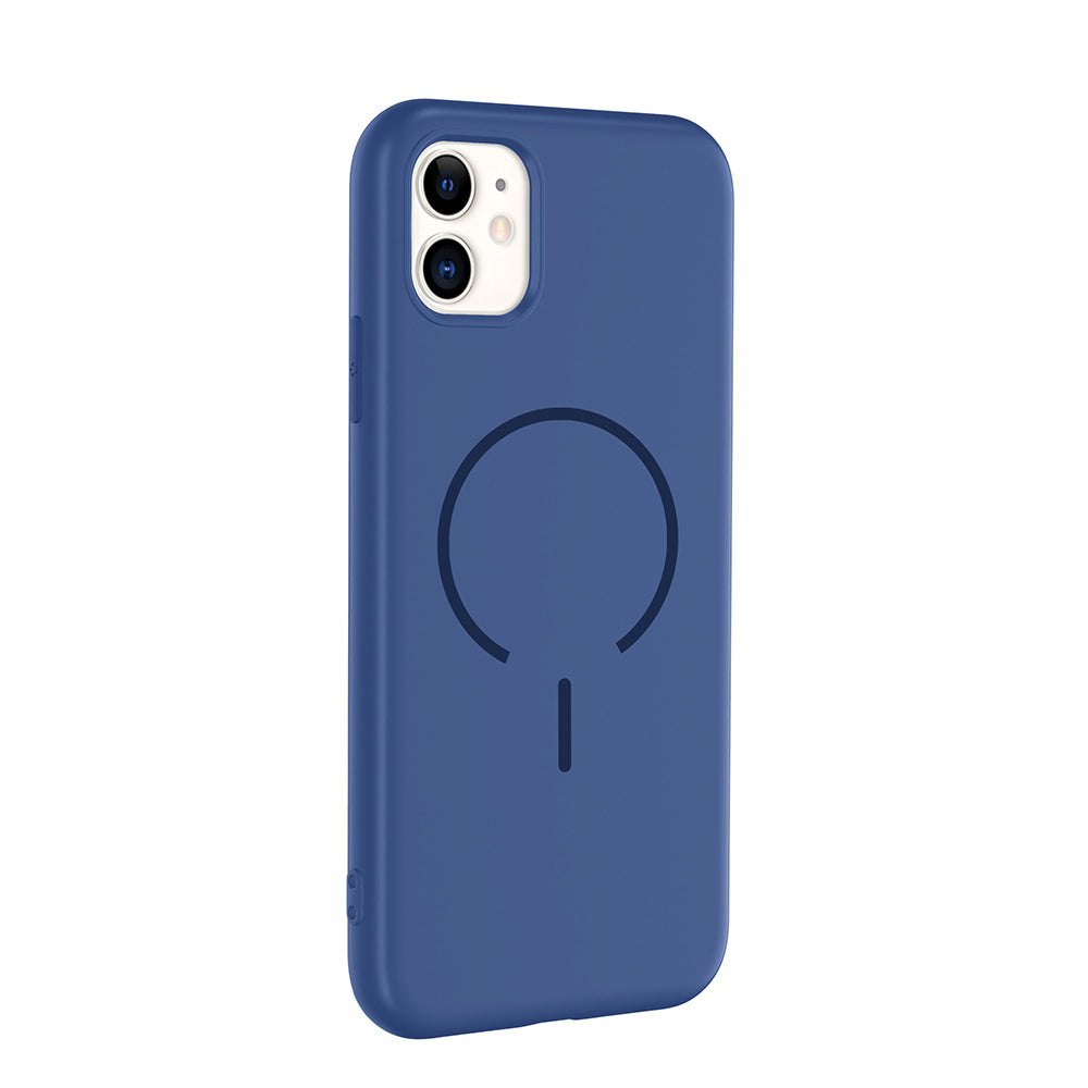 Apple iPhone 11 Kılıf M-safe Şarj Özellikli Zore Meta Kapak Titanyum-Gri