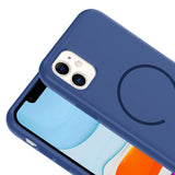 Apple iPhone 11 Kılıf M-safe Şarj Özellikli Zore Meta Kapak Titanyum-Gri