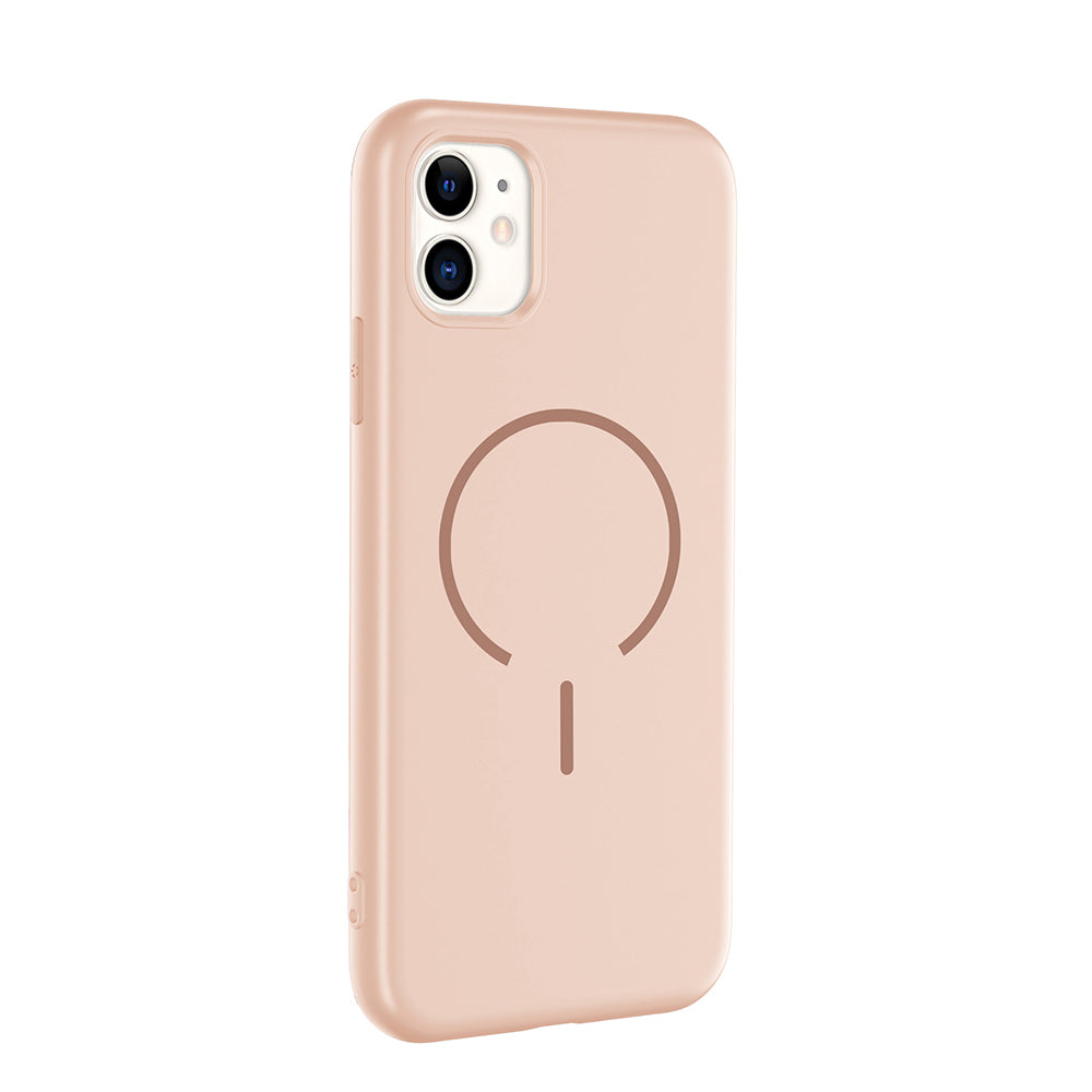 Apple iPhone 11 Kılıf M-safe Şarj Özellikli Zore Meta Kapak Titanyum-Gri