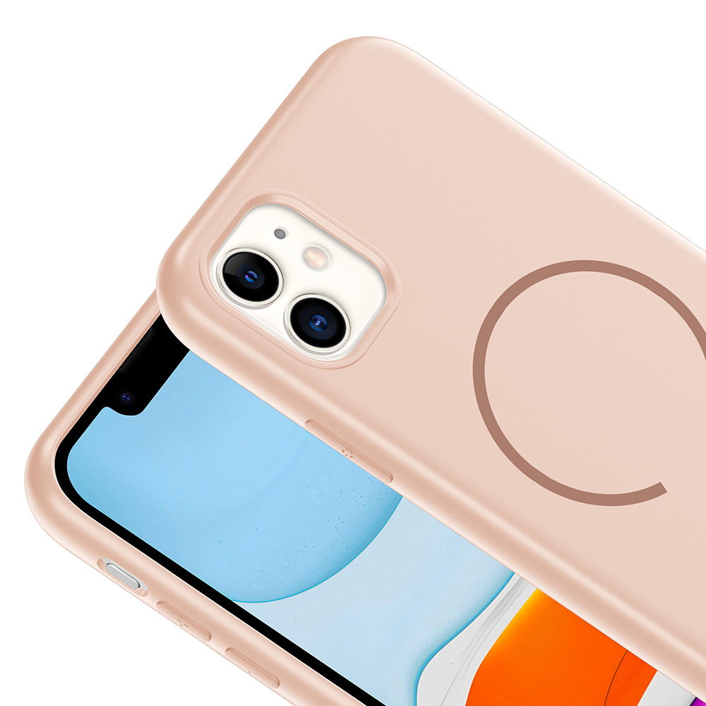 Apple iPhone 11 Kılıf M-safe Şarj Özellikli Zore Meta Kapak Titanyum-Gri