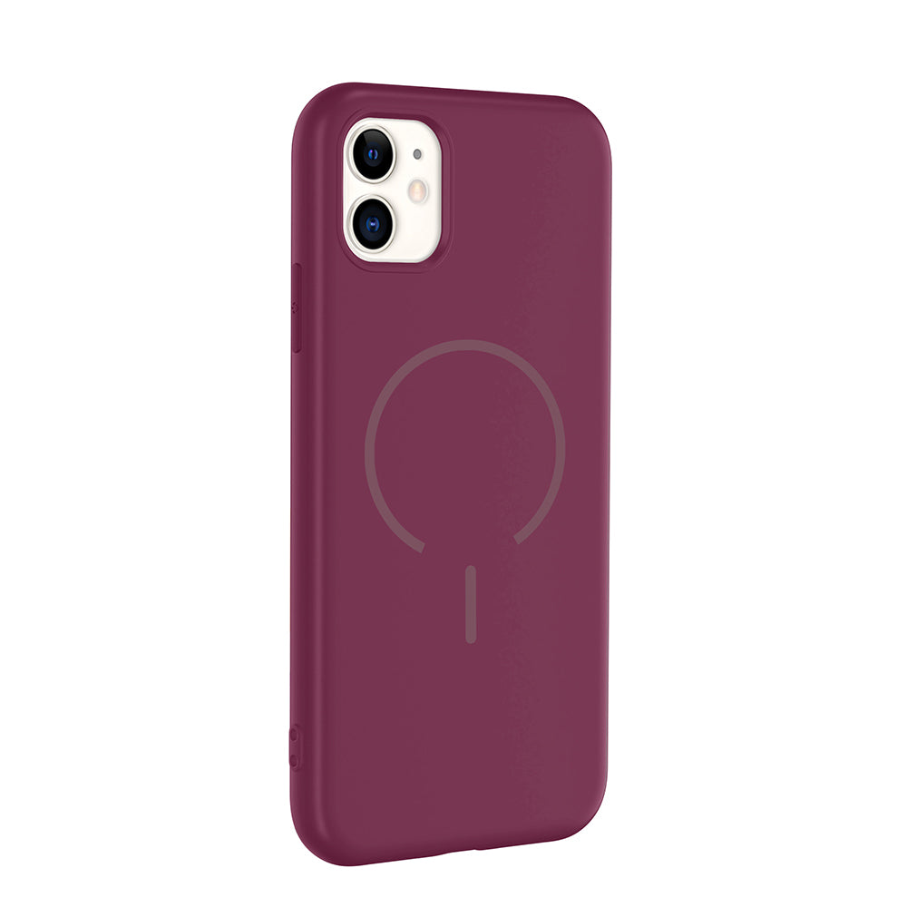Apple iPhone 11 Kılıf M-safe Şarj Özellikli Zore Meta Kapak Lacivert