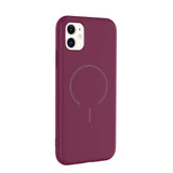 Apple iPhone 11 Kılıf M-safe Şarj Özellikli Zore Meta Kapak Titanyum-Gri