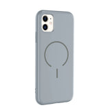 Apple iPhone 11 Kılıf M-safe Şarj Özellikli Zore Meta Kapak Titanyum-Gri