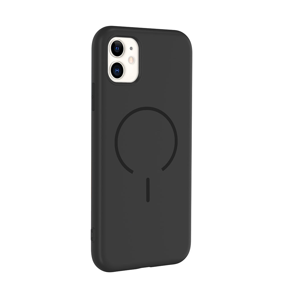 Apple iPhone 11 Kılıf M-safe Şarj Özellikli Zore Meta Kapak Lacivert