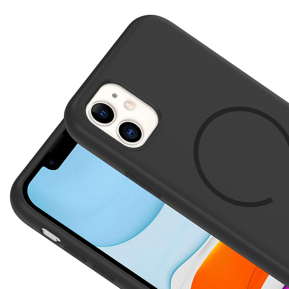 Apple iPhone 11 Kılıf M-safe Şarj Özellikli Zore Meta Kapak Lacivert