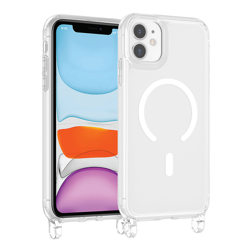 Apple iPhone 11 Kılıf M-safe Şarj Özellikli X-Rop Kapak Şeffaf