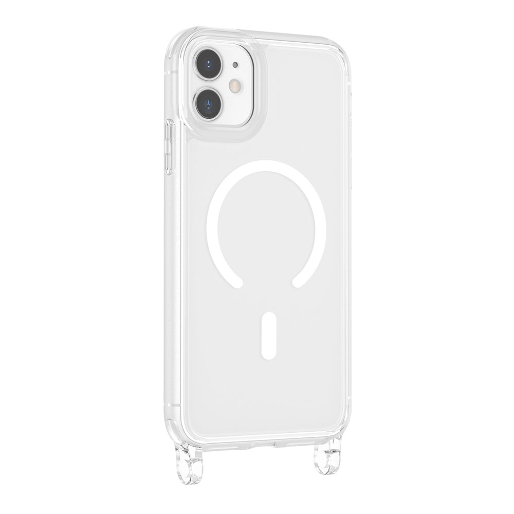 Apple iPhone 11 Kılıf M-safe Şarj Özellikli Zore X-Rop Kapak Şeffaf
