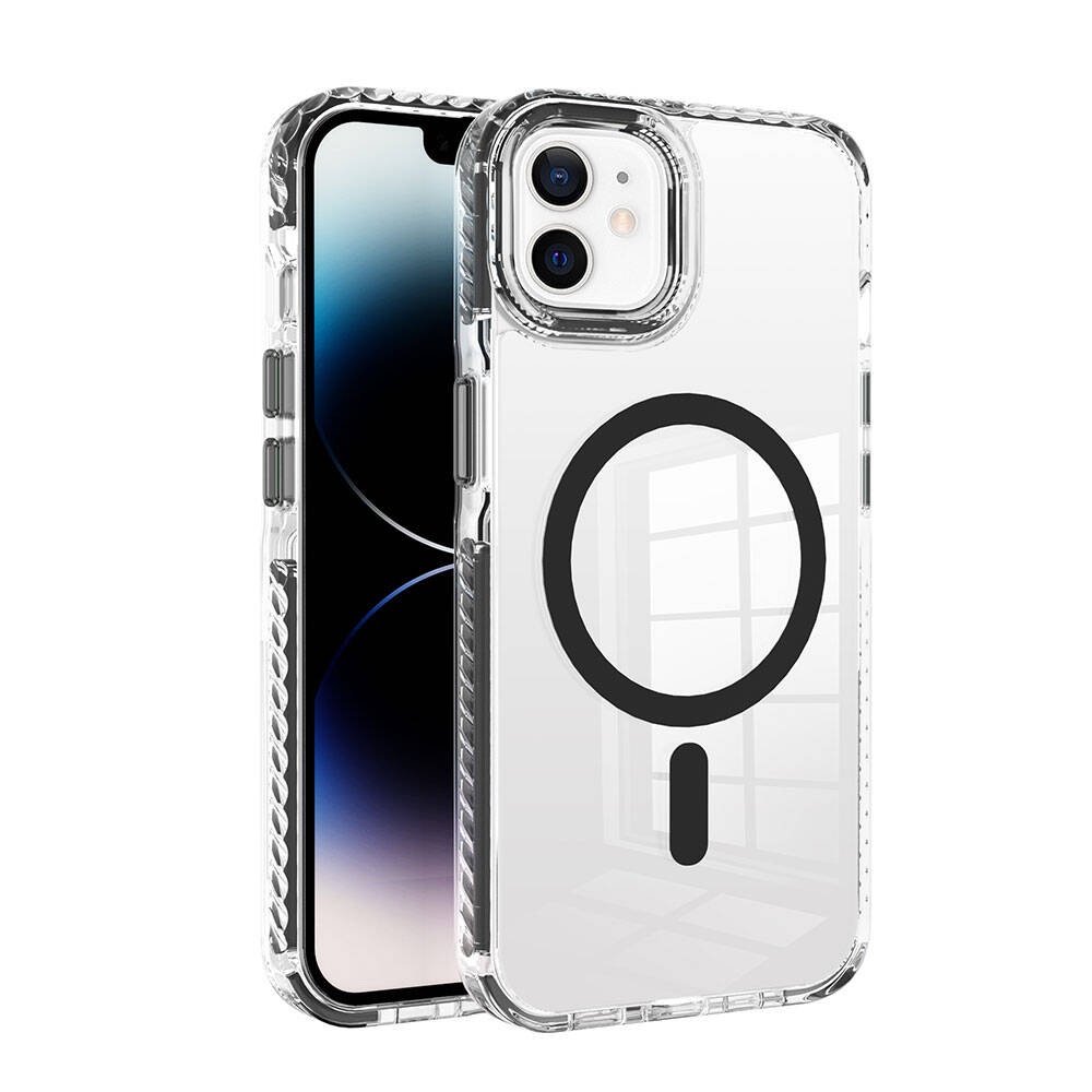Apple iPhone 11 Kılıf M-safe Şarj Özellikli Airbagli Takılabilir Askı Aparatlı Zore Nana Kapak Siyah