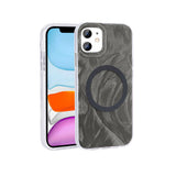 Apple iPhone 11 Kılıf M-safe Şarj Özellikli Fırça Boya Desenli Zore Palet Kapak Pembe
