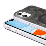 Apple iPhone 11 Kılıf M-safe Şarj Özellikli Fırça Boya Desenli Zore Palet Kapak Mor