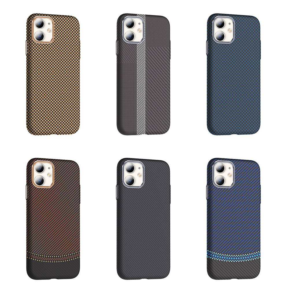 Apple iPhone 11 Kılıf M-safe Şarj Özellikli Karbon Fiber Görünümlü Zore Gros Kapak Lacivert