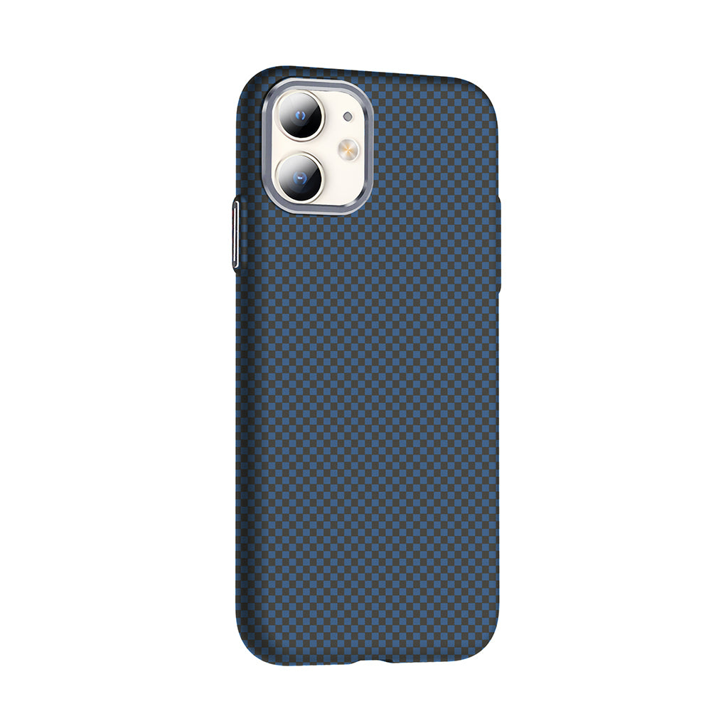 Apple iPhone 11 Kılıf M-safe Şarj Özellikli Karbon Fiber Görünümlü Zore Gros Kapak Siyah-Lacivert