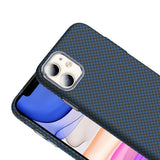 Apple iPhone 11 Kılıf M-safe Şarj Özellikli Karbon Fiber Görünümlü Zore Gros Kapak Gold-Siyah