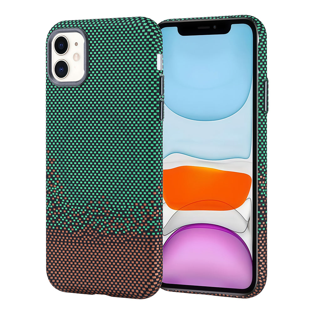 Apple iPhone 11 Kılıf M-safe Şarj Özellikli Karbon Fiber Görünümlü Zore Nekst Kapak Gold