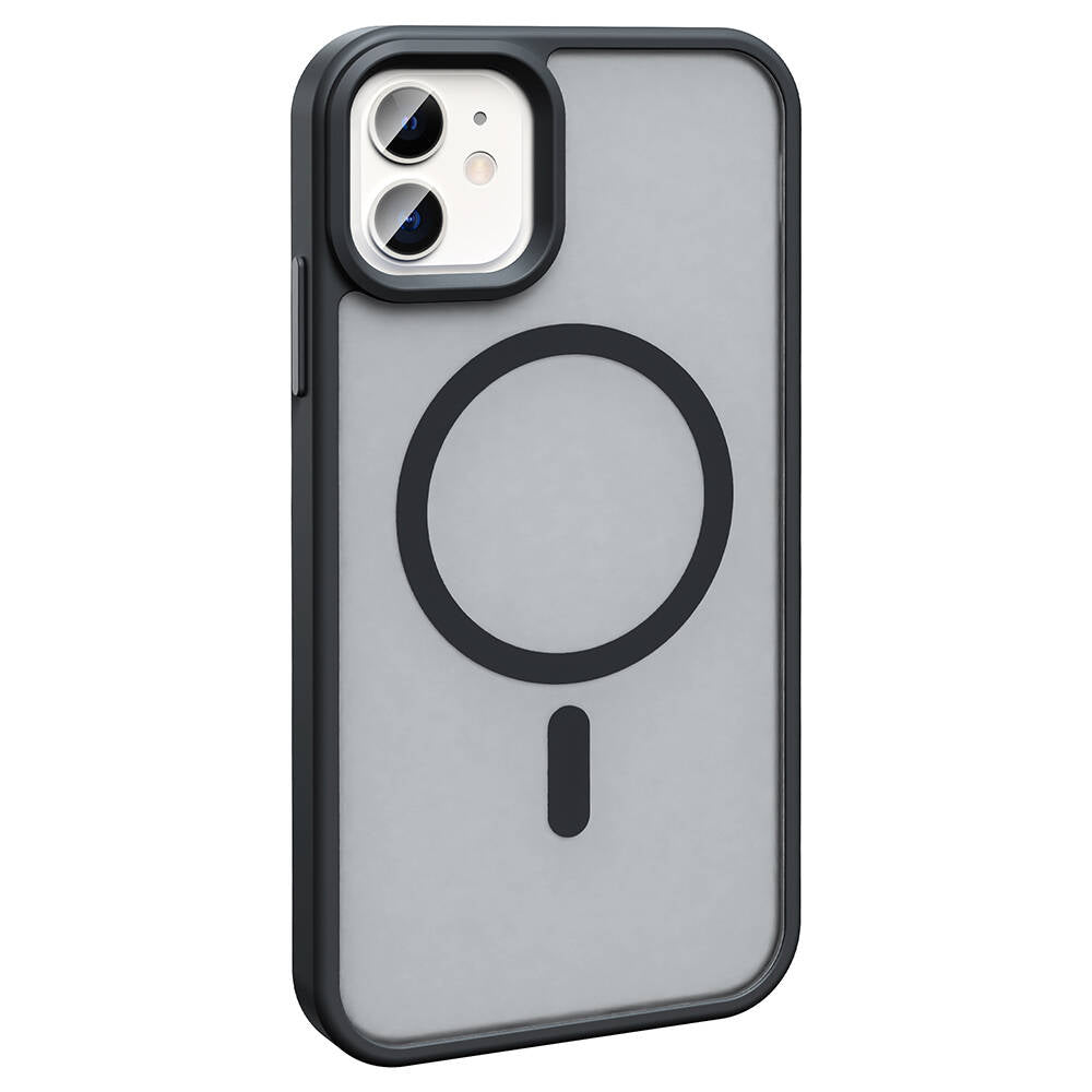 Apple iPhone 11 Kılıf M-safe Şarj Özellikli Mat Arka Yüzey Zore Sio Kapak Lacivert
