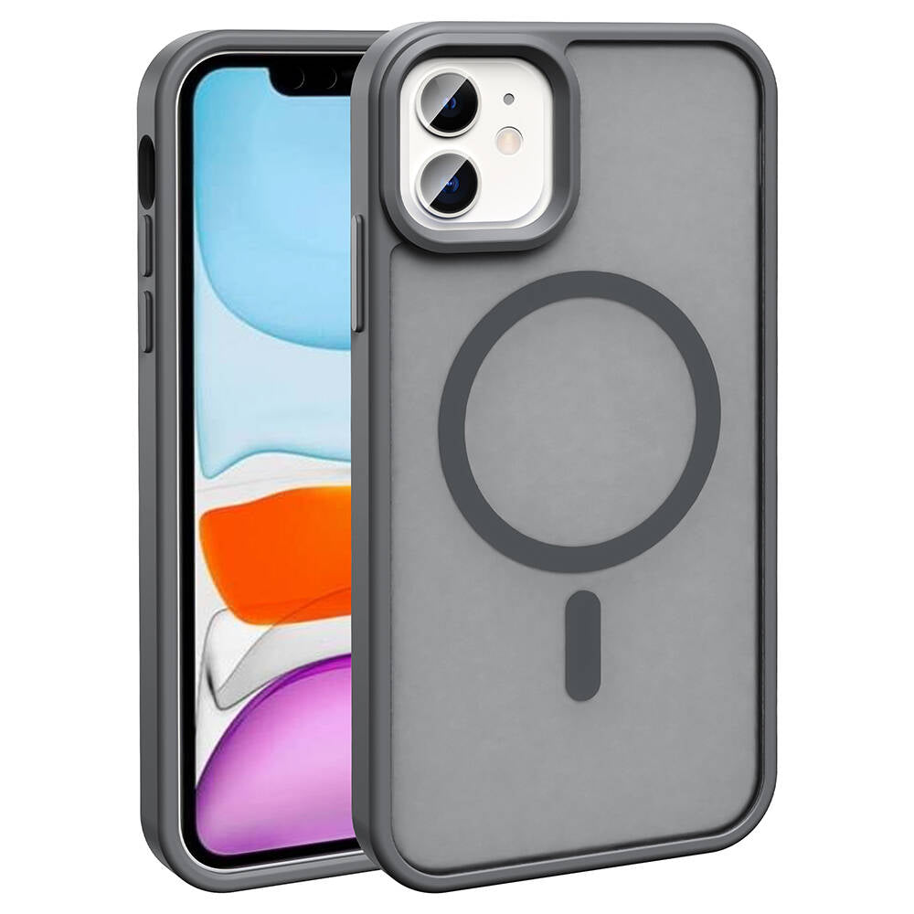 Apple iPhone 11 Kılıf M-safe Şarj Özellikli Mat Arka Yüzey Zore Sio Kapak Lila