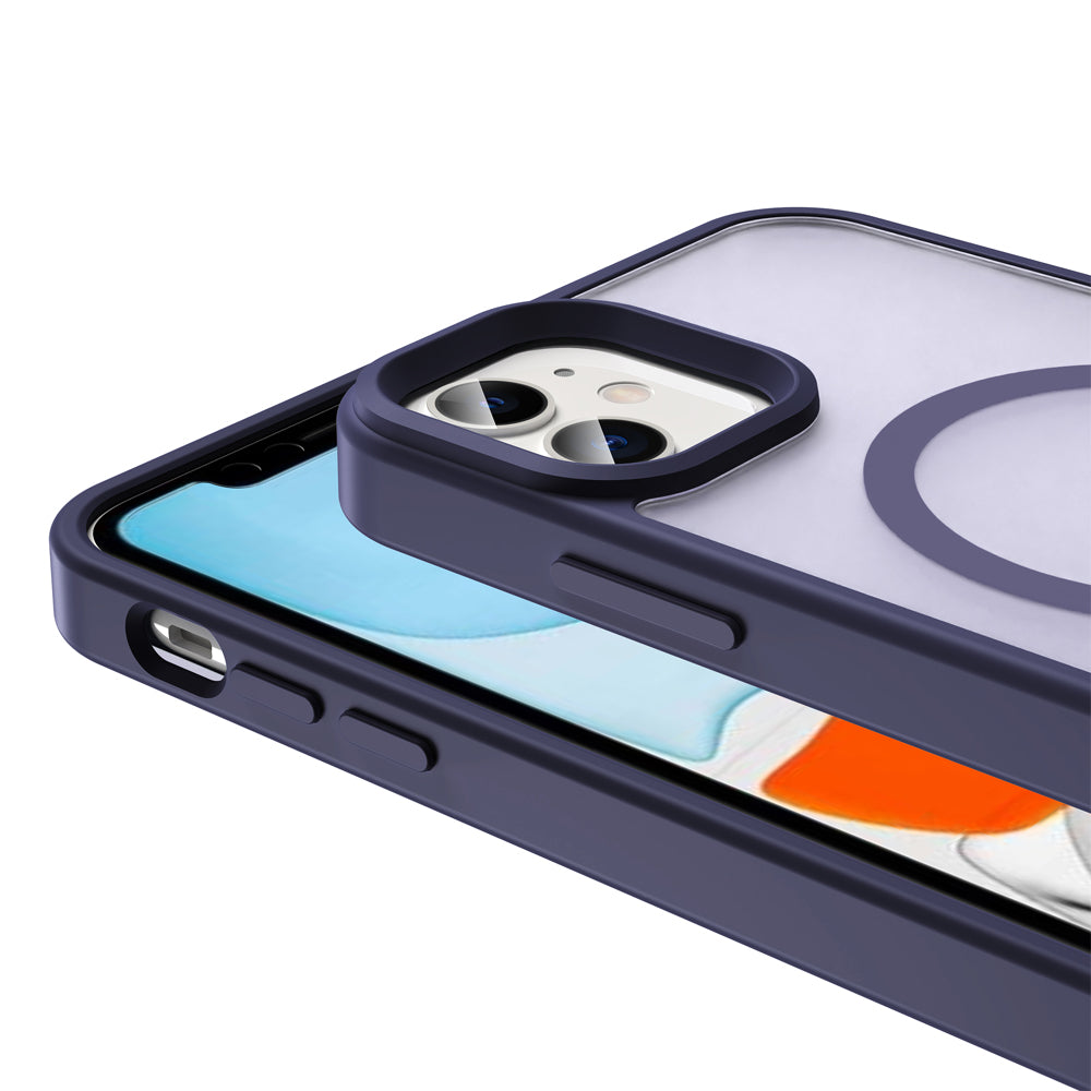 Apple iPhone 11 Kılıf M-safe Şarj Özellikli Mat Arka Yüzey Zore Sio Kapak Derin Mor