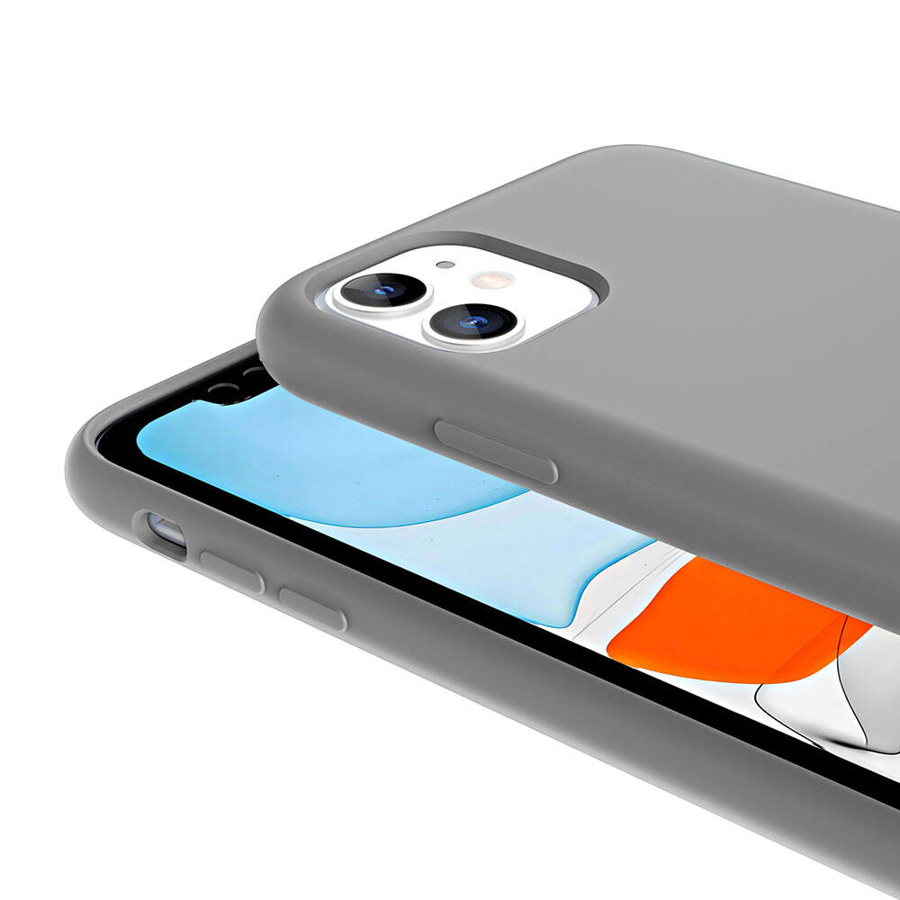 Apple iPhone 11 Kılıf M-safe Şarj Özellikli Sıvı Teknolojili Silinebilir Sert Zore Kivi Kapak Siyah