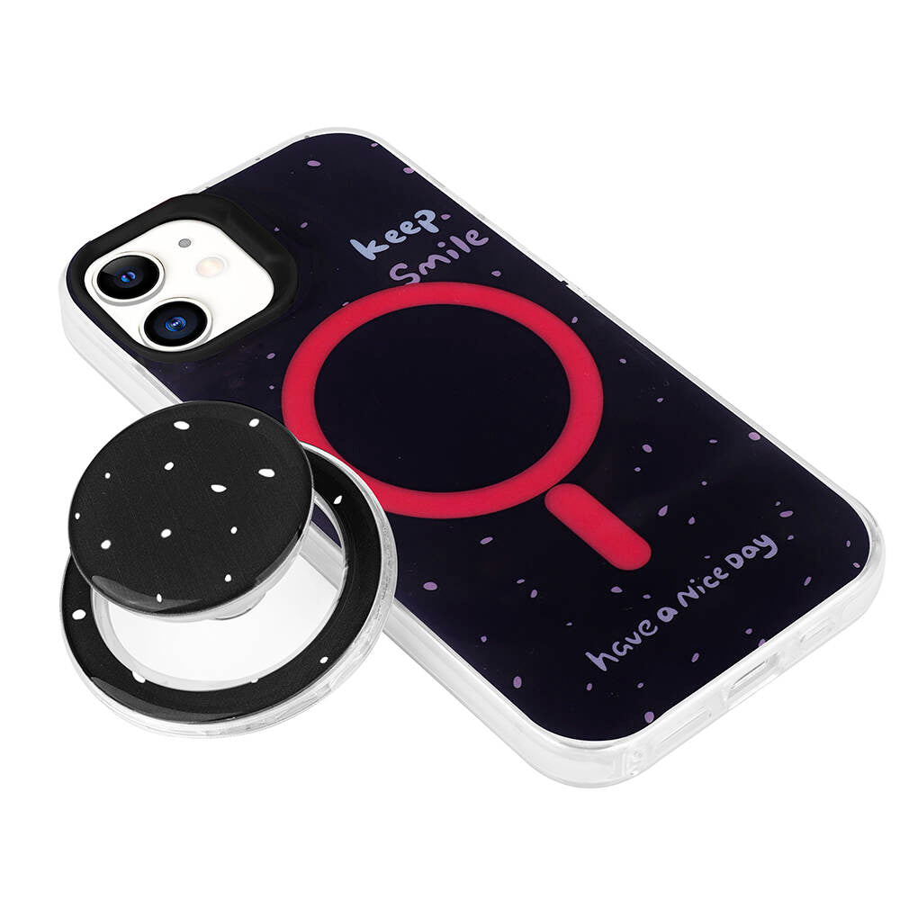 Apple iPhone 11 Kılıf M-safe Şarj Özellikli Tak-Çıkar Pop Soketli Zore Tiktok Kapak Mavi