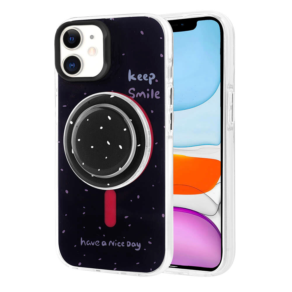 Apple iPhone 11 Kılıf M-safe Şarj Özellikli Tak-Çıkar Pop Soketli Zore Tiktok Kapak Turuncu