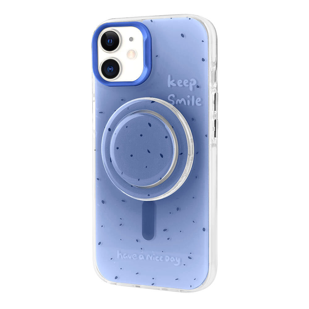 Apple iPhone 11 Kılıf M-safe Şarj Özellikli Tak-Çıkar Pop Soketli Zore Tiktok Kapak Mavi