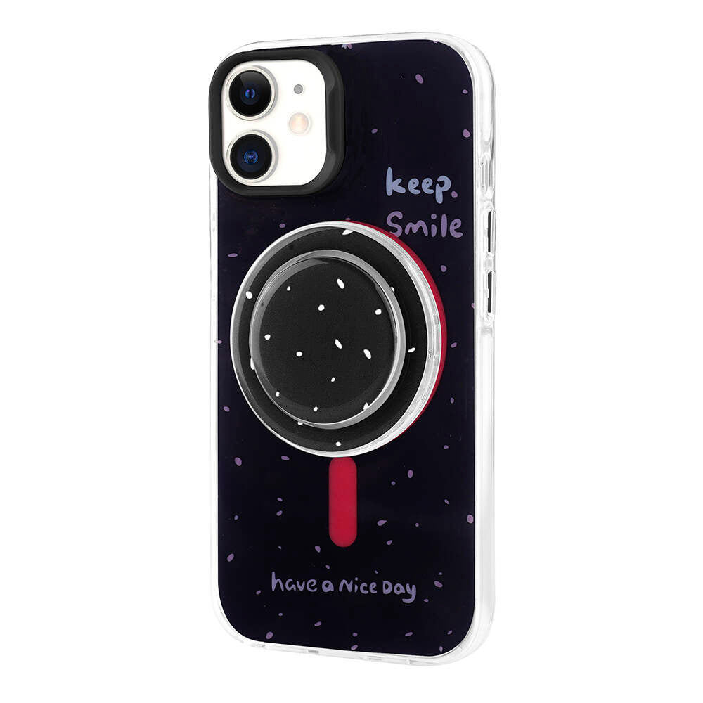 Apple iPhone 11 Kılıf M-safe Şarj Özellikli Tak-Çıkar Pop Soketli Zore Tiktok Kapak Siyah