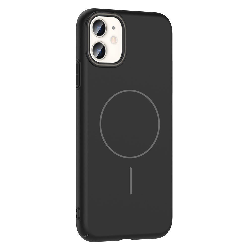 Apple iPhone 11 Kılıf M-safe Şarj Özellikli Zore Ruby Sert Kapak Mürdüm