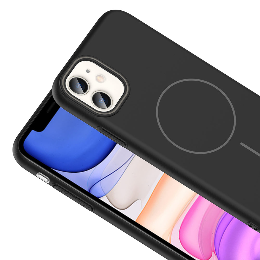 Apple iPhone 11 Kılıf M-safe Şarj Özellikli Zore Ruby Sert Kapak Mürdüm
