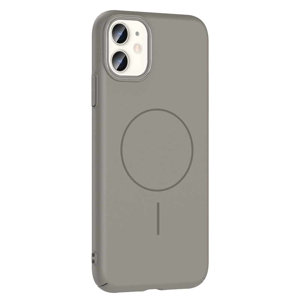 Apple iPhone 11 Kılıf M-safe Şarj Özellikli Zore Ruby Sert Kapak Desert Titanyum