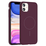Apple iPhone 11 Kılıf M-safe Şarj Özellikli Zore Ruby Sert Kapak Mürdüm