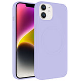 Apple iPhone 11 Kılıf M-safe Wireless Şarj Özellikli Pastel Renk Silikon Zore Plas Kapak Lila