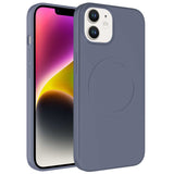 Apple iPhone 11 Kılıf M-safe Wireless Şarj Özellikli Pastel Renk Silikon Zore Plas Kapak Lavendery Gray