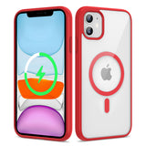 Apple iPhone 11 Kılıf M-safe Wireless Şarj Özellikli Silikon Zore Ege Kapak Kırmızı