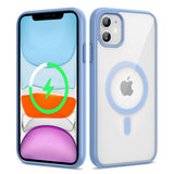 Apple iPhone 11 Kılıf M-safe Wireless Şarj Özellikli Silikon Zore Ege Kapak Mavi Açık