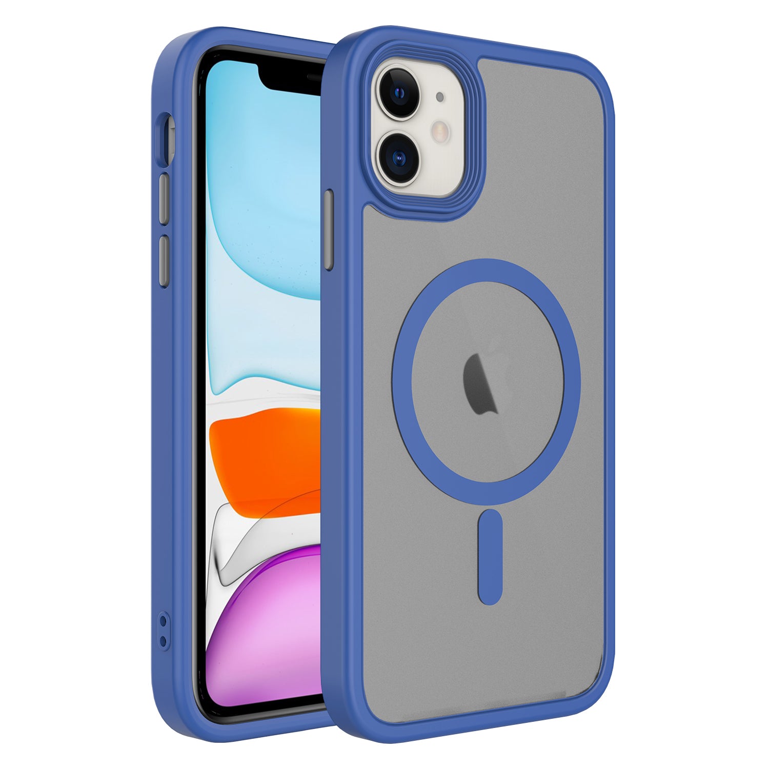 Apple iPhone 11 Kılıf Mat Arka Yüzey Wireless Şarj Özellikli Zore Flet M-safe Kapak Sarı