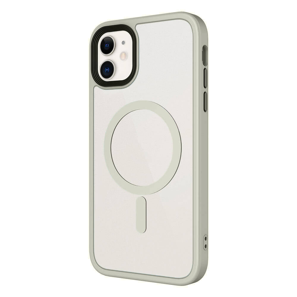 Apple iPhone 11 Kılıf Mat Arka Yüzey Wireless Şarj Özellikli Zore Flet M-safe Kapak Sarı