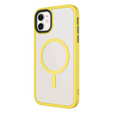 Apple iPhone 11 Kılıf Mat Arka Yüzey Wireless Şarj Özellikli Zore Flet M-safe Kapak Sarı