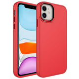 Apple iPhone 11 Kılıf Metal Çerçeve ve Buton Tasarımlı Silikon Zore Luna Kapak Kırmızı
