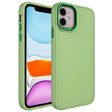 Apple iPhone 11 Kılıf Metal Çerçeve ve Buton Tasarımlı Silikon Zore Luna Kapak Yeşil