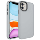 Apple iPhone 11 Kılıf Metal Çerçeve ve Buton Tasarımlı Silikon Zore Luna Kapak Gümüş