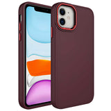 Apple iPhone 11 Kılıf Metal Çerçeve ve Buton Tasarımlı Silikon Zore Luna Kapak Koyu Mor