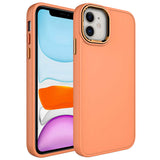 Apple iPhone 11 Kılıf Metal Çerçeve ve Buton Tasarımlı Silikon Zore Luna Kapak Açık Turuncu
