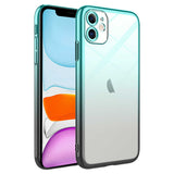 Apple iPhone 11 Kılıf Parlak Renk Geçişli Kamera Korumalı Zore Senkron Kapak Mavi-Siyah