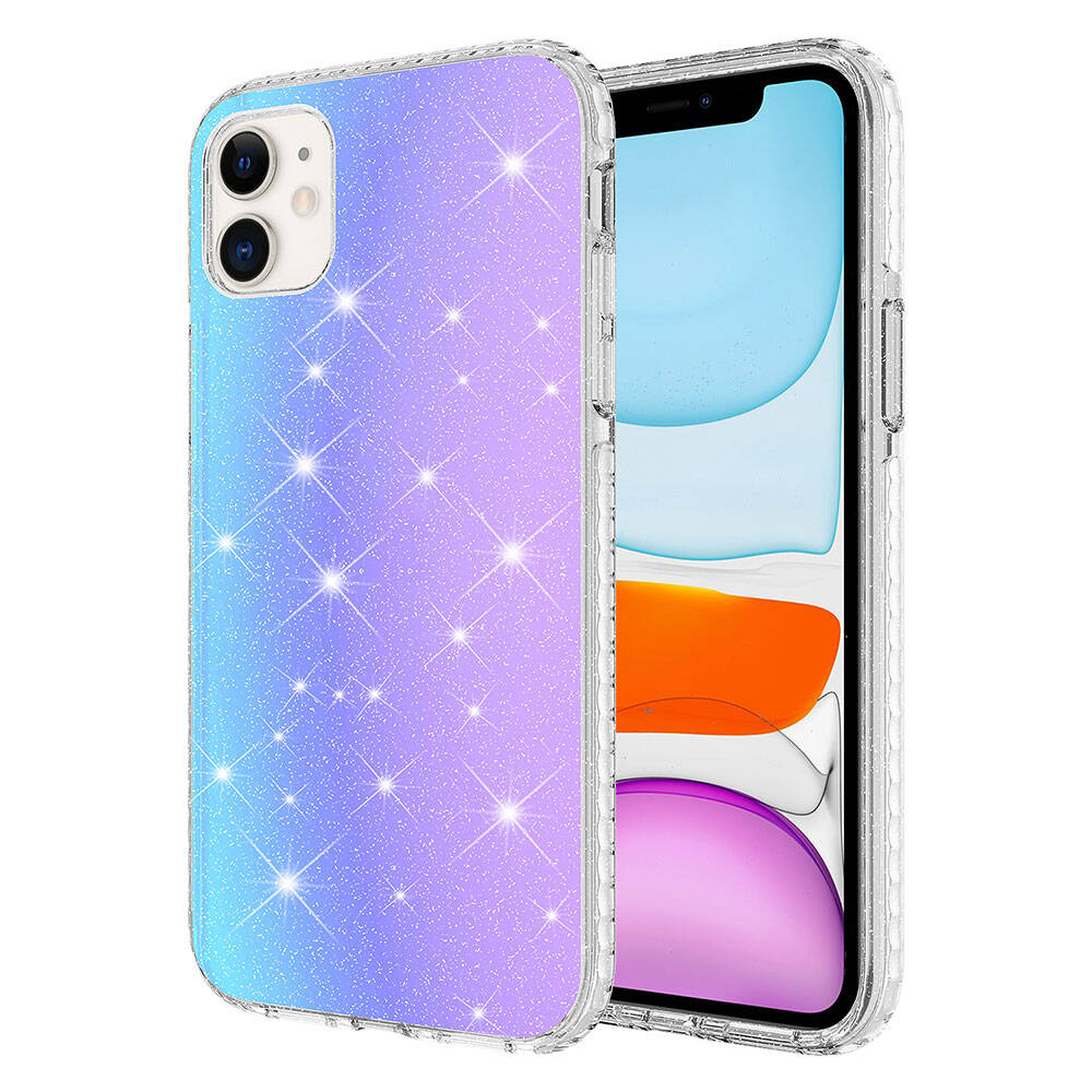 Apple iPhone 11 Kılıf Parlak Renk Geçişli Zore Velle Kapak Beyaz