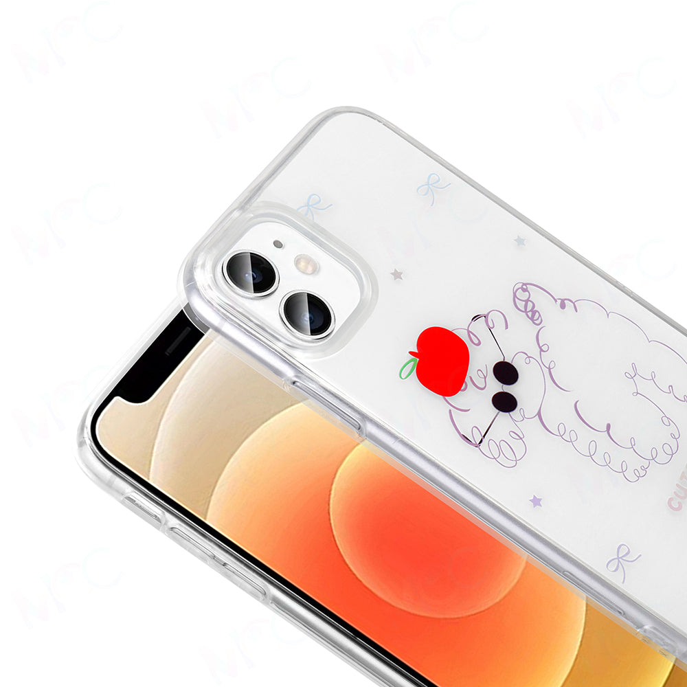 Apple iPhone 11 Kılıf Şeffaf Figürlü Zore Folk Sert Kapak Fiyonk