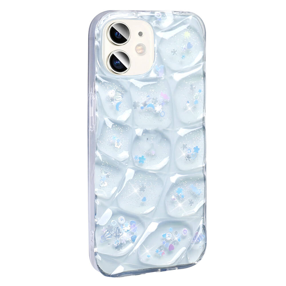 Apple iPhone 11 Kılıf Simli 3D Desenli Zore Hacar Kapak Beyaz